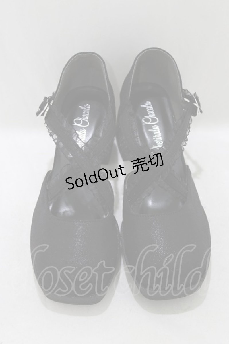 画像1: Cherirulu Chocola / 太ヒールパンプス L ブラック H-26-03-16-081-GO-SH-NS-ZH (1)