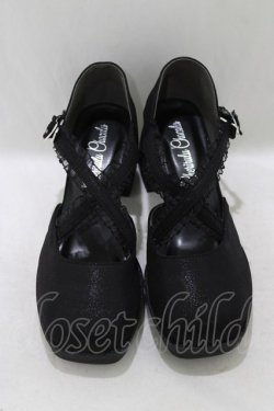 画像1: Cherirulu Chocola / 太ヒールパンプス L ブラック H-26-03-16-081-GO-SH-NS-ZH