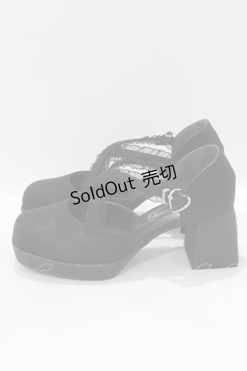 画像2: Cherirulu Chocola / 太ヒールパンプス L ブラック H-26-03-16-081-GO-SH-NS-ZH (2)