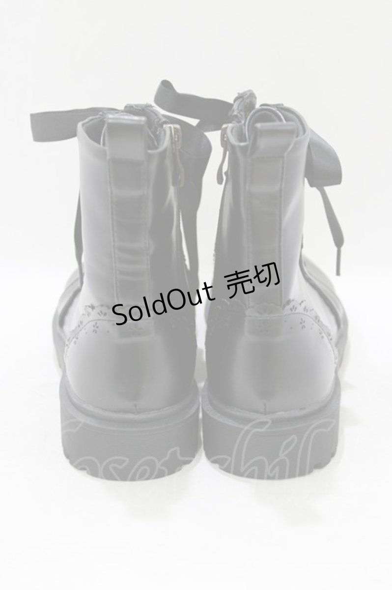 画像3: m petit by misako / レースアップショートブーツ L ブラック H-26-03-16-082-0-ZA-NS-ZH (3)