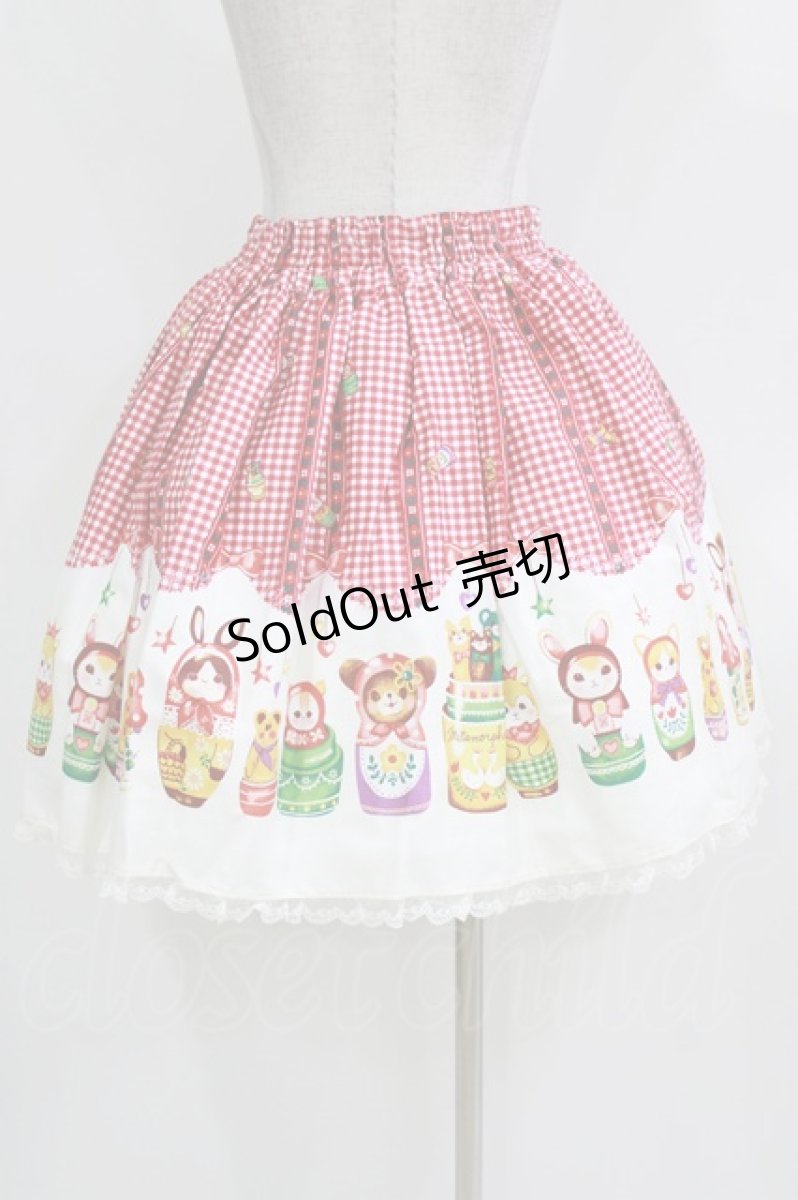 画像3: metamorphose / Nostalgic Matryoshka Doll ミニスカート Free レッド H-26-03-16-009-ME-SK-NS-ZH (3)