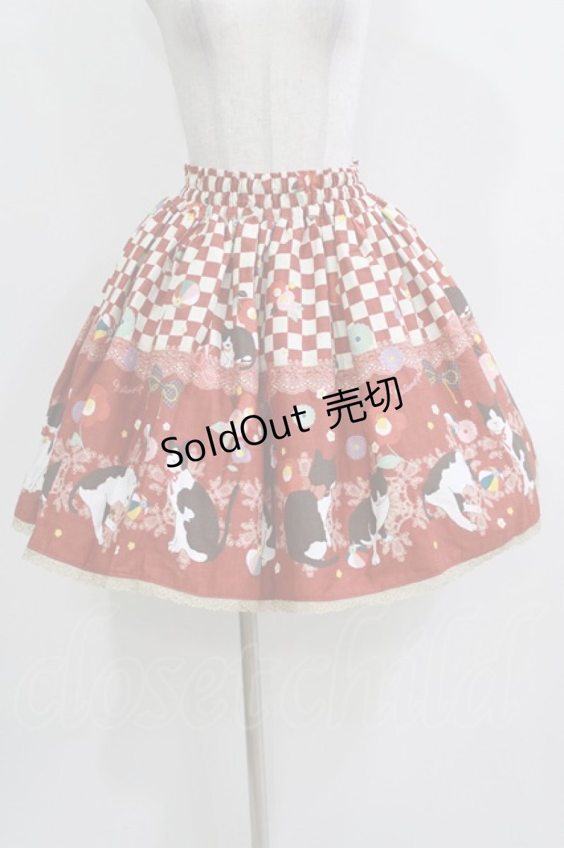 画像1: metamorphose / まどろみの浪漫ミニスカート Free えんじ H-26-03-16-010-ME-SK-NS-ZH (1)