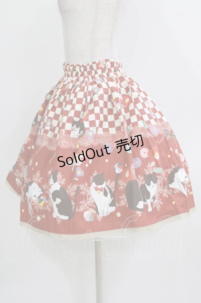 画像2: metamorphose / まどろみの浪漫ミニスカート Free えんじ H-26-03-16-010-ME-SK-NS-ZH (2)