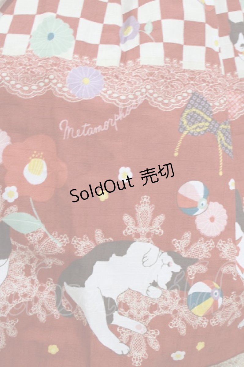 画像4: metamorphose / まどろみの浪漫ミニスカート Free えんじ H-26-03-16-010-ME-SK-NS-ZH (4)