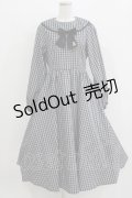 m petit by misako / NINA'S/リボンチェックワンピース M ブラック H-26-03-16-012-LO-OP-NS-ZH