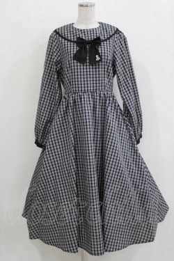 画像1: m petit by misako / NINA'S/リボンチェックワンピース M ブラック H-26-03-16-012-LO-OP-NS-ZH