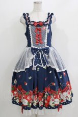 画像1: metamorphose / Apple Bunnyペプラムジャンパースカート サイズ1 ネイビー H-26-03-16-002-ME-OP-NS-ZH (1)