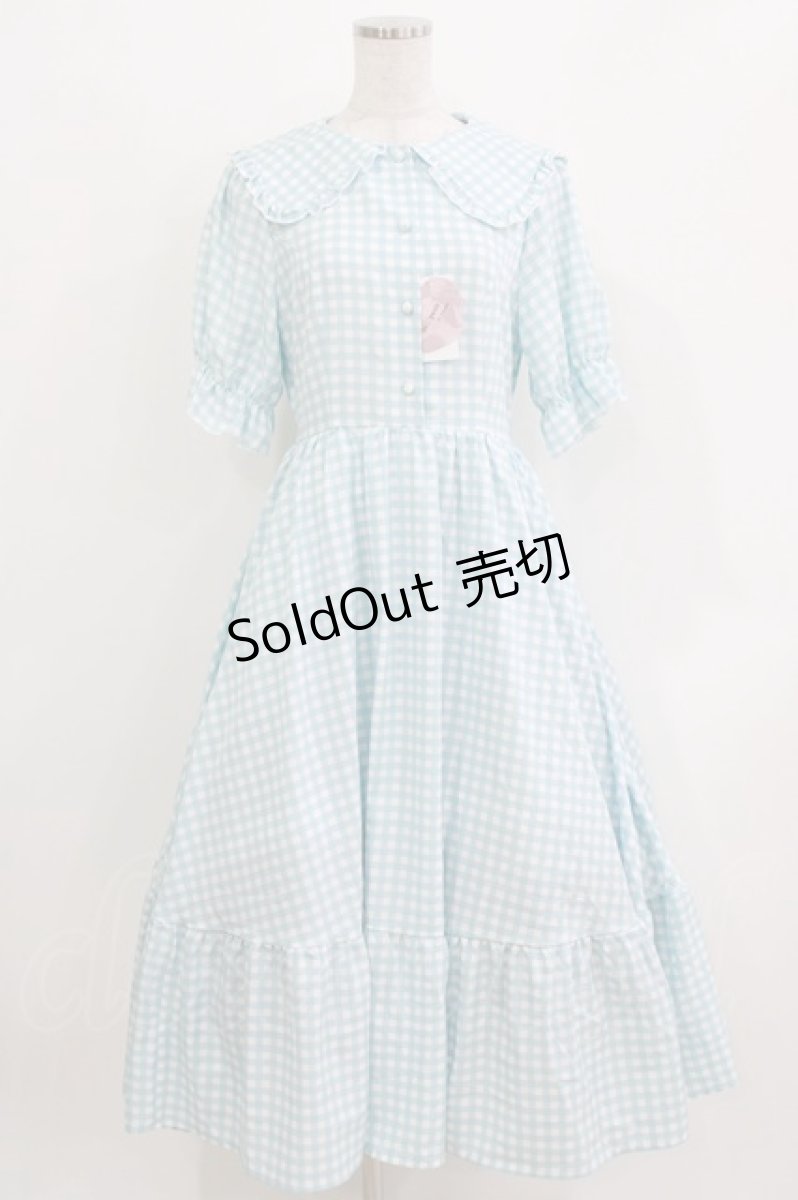 画像1: m petit by misako / TT*AMギンガムチェック M サックス H-26-03-16-017-LO-OP-NS-ZH (1)