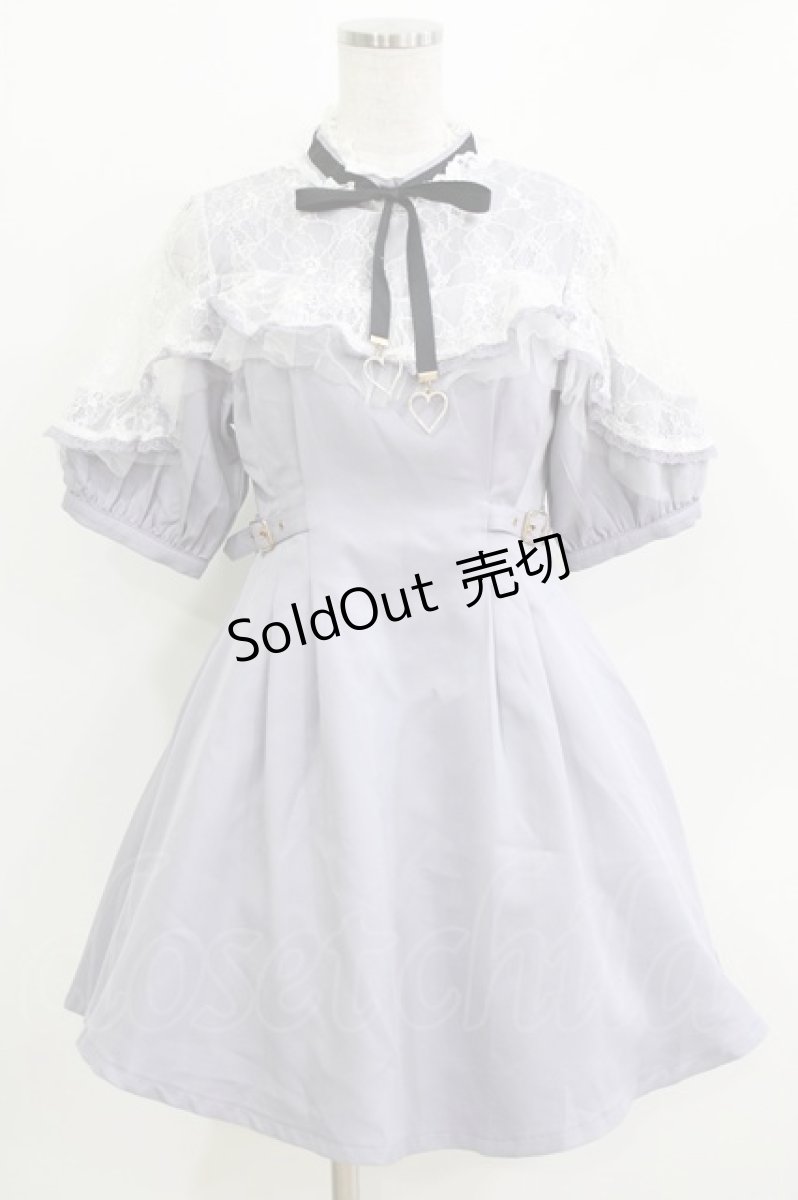 画像1: Rojita / ハートチャーム付きレースラッフルワンピース Free ブルー H-26-03-16-024-LO-OP-NS-ZH (1)