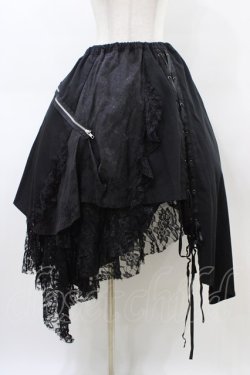 画像1: h.NAOTO / アシメレイヤードスカート  黒 H-26-03-17-1025-HN-SK-AK-ZH