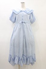 画像1: merry jenny / フリルカラーギンガムワンピース  ブルー H-26-03-17-1026-LO-OP-KB-ZH (1)