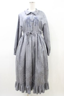 画像1: merry jenny / bearジャガードシャツワンピース  ブルー H-26-03-17-1027-LO-OP-KB-ZH