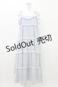 merry jenny / オフショルfrillキャミワンピース  ブルー H-26-03-17-1030-LO-OP-KB-ZH