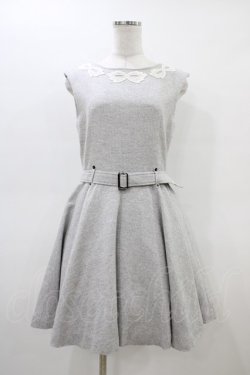画像1: elements,H / マスケラレースツイードワンピース  グレー H-26-03-17-1031-PU-OP-KB-ZH