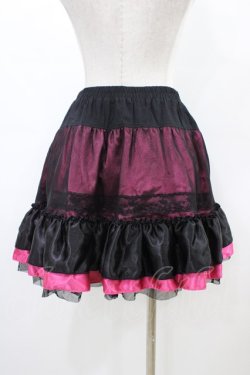 画像2: PUTUMAYO / フリルギャザースカート  ブラック×ピンク H-26-03-17-1033-PT-SK-KB-ZH