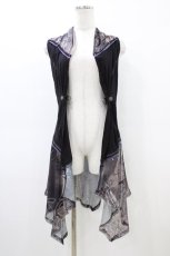 画像1: Ozz Croce / 和柄プリントメッシュジレ  黒 H-26-03-17-1036-OO-TO-AK-ZH (1)