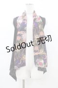 Qutie Frash / 和柄ジレ  黒 H-26-03-17-1037-QU-TO-AK-ZH