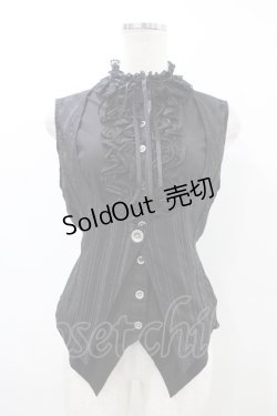 画像1: h.naoto Blood / レイヤード風ノースリーブブラウス  ブラック H-26-03-17-1038-HN-BL-KB-ZH