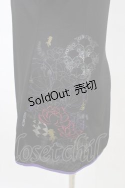 画像3: Ozz oneste / チャイナ刺繍半袖カットソー  黒 H-26-03-17-1044-OO-TO-AK-ZH