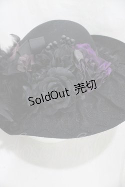 画像3: Amber Snow / フェザーコサージュハット  黒 H-26-03-17-1006-PU-AC-KB-ZH