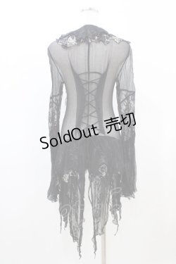 画像2: h.NAOTO / レースアップシースルーカーデ  黒 H-26-03-17-1047-HN-TO-AK-ZH