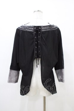 画像2: OZZ ANGELO / オフショルプリントカットソー  黒 H-26-03-17-1049-OO-TO-AK-ZH