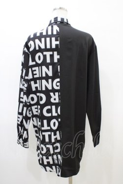 画像2: NieR Clothing / プリント切替シャツ  黒 H-26-03-17-1052-PU-BL-KB-ZH