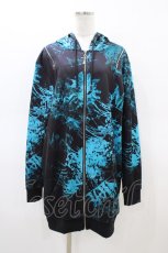 画像1: NieR Clothing / 総柄ZIPパーカー  黒 H-26-03-17-1056-PU-TO-KB-ZH (1)