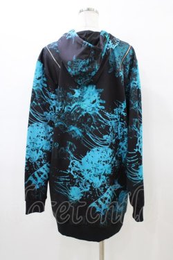 画像2: NieR Clothing / 総柄ZIPパーカー  黒 H-26-03-17-1056-PU-TO-KB-ZH