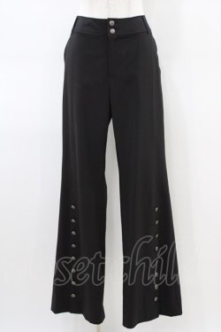 画像1: Moi-meme-Moitie / スリットロゴ釦パンツ 2 ブラック H-26-03-17-1008-MO-PA-KB-ZH