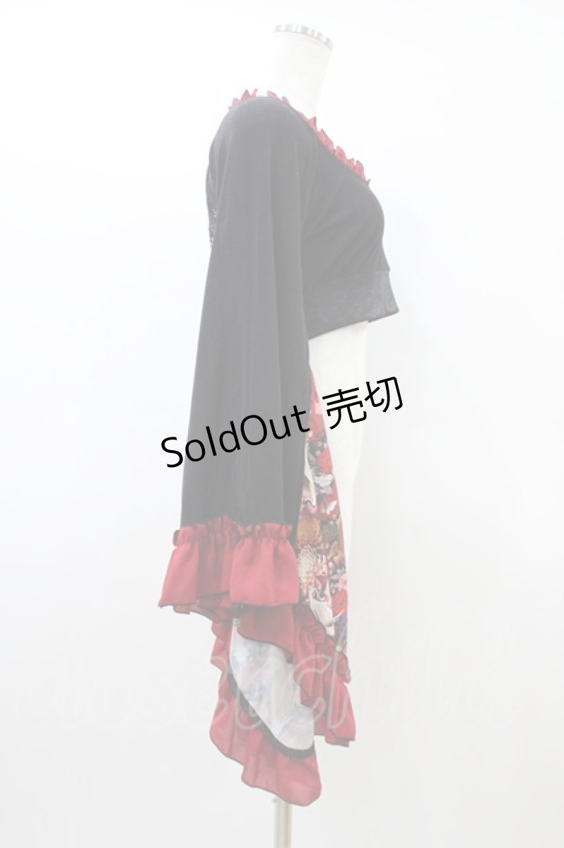 画像3: Qutie Frash / メッシュ着物袖トップス  黒×赤 H-26-03-17-1012-QU-TO-KB-ZH (3)