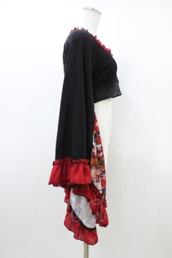 画像3: Qutie Frash / メッシュ着物袖トップス  黒×赤 H-26-03-17-1012-QU-TO-KB-ZH