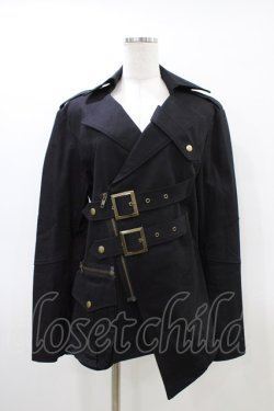 画像1: BPN FOR MEN / ダブルベルトZIPジャケット  ブラック H-26-03-17-1013-GO-JA-KB-ZH