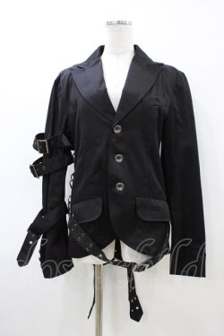 画像1: BPN FOR MEN / ベルトボンテージジャケット  ブラック H-26-03-17-1014-GO-JA-KB-ZH