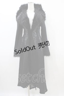 画像1: h.NAOTO / ドラゴンレザーロングコート  ブラック H-26-03-17-1016-HN-CO-KB-ZH