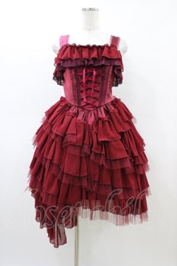 画像1: Vallee lys / ノネットジャンパースカート  ワイン H-26-03-17-1022-GO-OP-AK-ZH