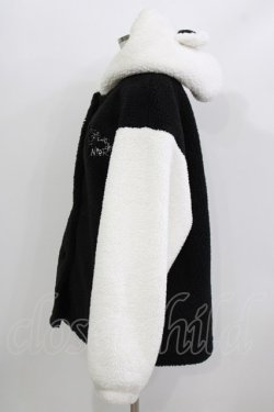 画像2: NieR Clothing / 耳付きフードバイカラーボアアウター  白×黒 H-26-03-18-029-PU-CO-KB-ZH