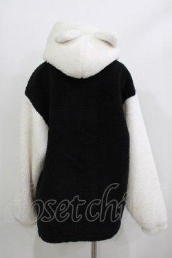 画像3: NieR Clothing / 耳付きフードバイカラーボアアウター  白×黒 H-26-03-18-029-PU-CO-KB-ZH