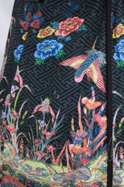 画像4: Ozz oneste / チョーカー風ホルター和柄ジャンパースカート  黒 H-26-03-18-002-OO-OP-KB-ZH