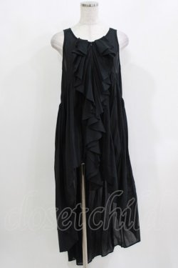画像1: Na+H / フロントZIPフィッシュテールロングワンピース  黒 H-26-03-18-033-PU-OP-KB-ZH