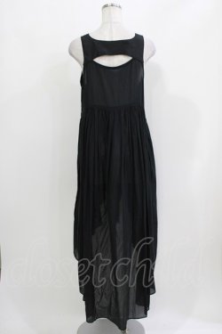 画像3: Na+H / フロントZIPフィッシュテールロングワンピース  黒 H-26-03-18-033-PU-OP-KB-ZH