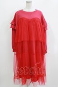 Candy Stripper / DOT TULLE SWITCHED ONE-PIECE  レッド H-26-03-18-034-PU-OP-KB-ZH
