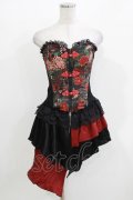 Qutie Frash / オーバーバストコルセット  黒×赤 H-26-03-18-035-QU-TO-KB-ZH
