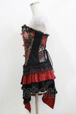 画像2: Qutie Frash / オーバーバストコルセット  黒×赤 H-26-03-18-035-QU-TO-KB-ZH