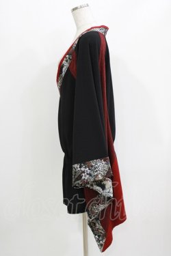 画像2: Qutie Frash / リボン帯付き着物チュニック  黒×赤 H-26-03-18-036-QU-TO-KB-ZH