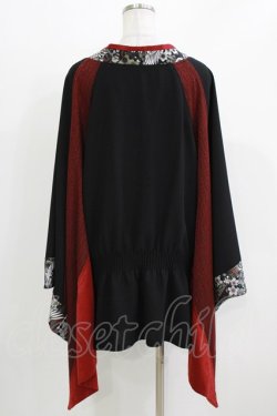 画像3: Qutie Frash / リボン帯付き着物チュニック  黒×赤 H-26-03-18-036-QU-TO-KB-ZH