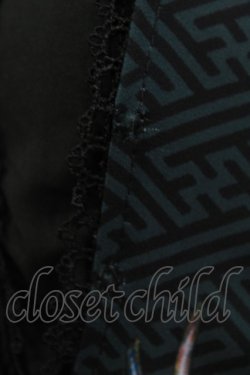 画像7: Ozz oneste / チョーカー風ホルター和柄ジャンパースカート  黒 H-26-03-18-002-OO-OP-KB-ZH