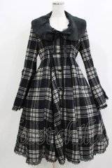 MARBLE / レースバッスル風チェックコート  黒 H-26-03-18-003-GO-CO-KB-ZH
