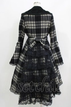 画像3: MARBLE / レースバッスル風チェックコート  黒 H-26-03-18-003-GO-CO-KB-ZH