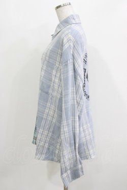 画像2: NieR Clothing / 切替チェックシャツ  ブルー H-26-03-18-046-PU-BL-KB-ZH